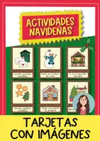 Vista previa - Refuerzo / NEE / Materiales de apoyo - Actividades Navideñas tarjetas con imágenes (escuela primaria y ELE) - Portada