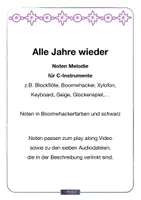 Vorschau - Merkblätter - MUSIK 🎵 Alle Jahre wieder 🎄 Noten für Boomwhacker Keyboard Blockflöte • Klassenmusizieren - Seite 1