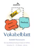 Vorschau - Mal- und Bastelvorlagen - Bildwörterbuch DaZ - Lineatur für 2.+3. Klasse - BLANKO-Themenblatt für alle Themen - individuelles Bildwörterbuch DaZ im Schnellhefter - Deckblatt