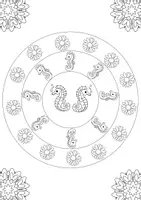 Vorschau - Arbeitsblätter - Mandala Seepferdchen Kunst Ausmalbild - Seite 1