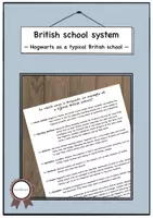 Vorschau - Aufgabenkarten - Hogwarts as a typical British school - Deckblatt