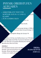 Vorschau - Arbeitsblätter - Aufgaben Physik radioaktiver Zerfall - Deckblatt