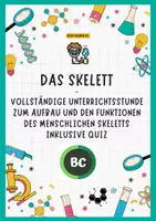 Vorschau - Stundenentwürfe - Skelett des Menschen - sofort einsetzbare kreative Unterrichtsstunde mit Arbeitsblatt, Knochen beschriften & Quiz - Deckblatt