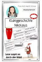 Vorschau - Arbeitsblätter - Nikolaus Klanggeschichte für Klasse 1-4, DAZ/DAF - Deckblatt