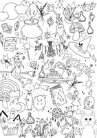 Vorschau - Mal- und Bastelvorlagen - Materialpaket Doodle Ausmalbilder - Seite 1