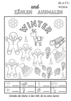 Vorschau - Arbeitsblätter - Winterbilder: zählen, anmalen, benennen, beschreiben - Seite 3