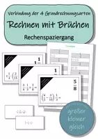 Vorschau - Stationenlernen - Rechnen mit Brüchen - Rechenspaziergang - Deckblatt