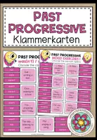 Vorschau - Fördermaterial/Inklusion - PAST PROGRESSIVE - Klammerkarten - Deckblatt
