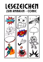 Vorschau - Mal- und Bastelvorlagen - Lesezeichen - Comic - Deckblatt