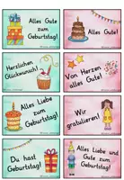 Vorschau - Bildkarten - Geburtstagskärtchen - deutsche Version - Seite 1