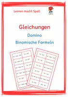 Vorschau - Spiele - Gleichungen: Domino - Binomische Formeln - Deckblatt