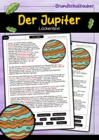 Vorschau - Arbeitsblätter - Lückentext Jupiter - Deckblatt