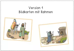 Vorschau - Präsentationen/Tafelbilder - Weihnachtgeschichte - Geburt Jesu - Bildkarten & Textkarten in 2 Versionen - Seite 1
