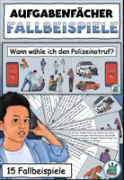 Vorschau - Aufgabenkarten - Aufgabenfächer Fallbeispiele "Wann wähle ich den Notruf?" DaZ / DaF / Sachunterricht / KBW - Deckblatt