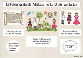 Vorschau - Präsentationen/Tafelbilder - Einführung Adjektive im Land der Wortarten - Seite 1
