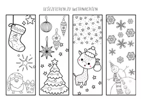 Vorschau - Mal- und Bastelvorlagen - Lesezeichen zu Weihnachten - Deckblatt