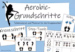 Vorschau - Poster - Aerobic-Grundschritte Tafelmaterial und Gruppenarbeit - Deckblatt
