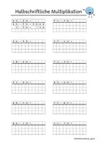 Vorschau - Arbeitsblätter - Materialpaket-Halbschriftliche Multiplikation - Deckblatt