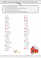 Vorschau - Merkblätter - Tiere auf dem Bauernhof - Bauernhoftiere - Wortschatz - Wörterliste DaZ - Vokabelheft - deutsche Vokabelliste - Vokabeln abschreiben - Seite 2