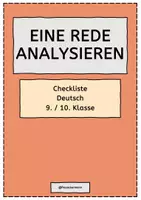 Vorschau - Fördermaterial/Inklusion - Checkliste: Eine Rede analysieren - Deckblatt