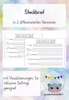 Vorschau - Arbeitsblätter - Steckbrief Klasse 1-2 - Deckblatt