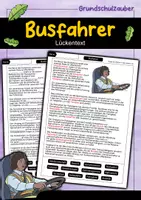 Vorschau - Arbeitsblätter - Busfahrer Lückentext - Deckblatt