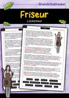 Vorschau - Arbeitsblätter - Friseur Lückentext - Deckblatt