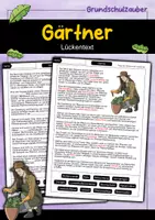 Vorschau - Arbeitsblätter - Gärtner Lückentext - Deckblatt