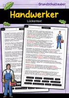 Vorschau - Arbeitsblätter - Handwerker Lückentext - Deckblatt