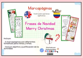 Vista previa - Refuerzo / NEE / Materiales de apoyo - Marcapáginas. Frases de Navidad - Portada
