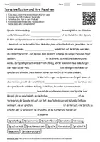 Vorschau - Arbeitsblätter - Arbeitsblatt "Sprachreflexion und ihre Facetten" + interaktive Lösung & MP3 + - Deckblatt