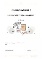 Vorschau - Klassenarbeiten - Lernnachweis/Klassenarbeit Recht und Gesellschaft M-Niveau (Realschule) - Deckblatt