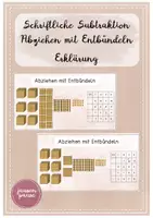 Vorschau - Präsentationen/Tafelbilder - Schriftliche Subtraktion: Abziehen mit Entbündeln – Erklärung - Deckblatt
