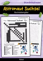 Vorschau - Arbeitsblätter - Astronaut Suchsel - Buchstabengitter - Deckblatt