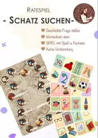 Vorschau - Stationenlernen - Ratespiel - Schatz suchen - Brettspiel mit Fragen & Wörtern - Deckblatt