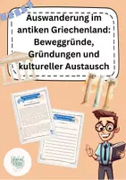 Vorschau - Arbeitsblätter - Warum die Griechen auswanderten - Deckblatt