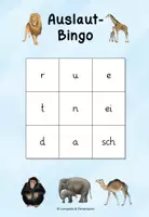 Vorschau - Stationenlernen - Auslaut Bingo - Zootiere - Seite 3