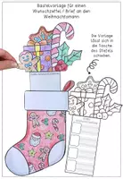 Vorschau - Arbeitsblätter - Bastelvorlage Wunschzettel - Kreatives Schreiben zu Weihnachten - Seite 1