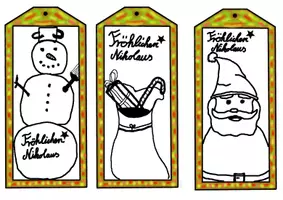 Vorschau - Mal- und Bastelvorlagen - Lesezeichen Nikolaus - Seite 2