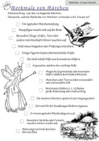 Vorschau - Arbeitsblätter - Merkmale von Märchen - Deckblatt