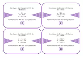 Vorschau - Aufgabenkarten - Dreiecke konstruieren mit Hilfe der Kongruenzsätze - Gesamtpaket - Seite 2