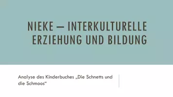 Vorschau - Stundenentwürfe - Nieke Kinderbuch Die Schnetts und die Schmoos Interkulturelle Erziehung und Bildung - Deckblatt