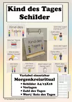 Vorschau - Poster - Kind des Tages Morgenkreis Ritual Wort Satz Zahl des Tages Klassenmanagement - Deckblatt
