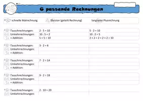 Vorschau - Arbeitsblätter - 6 passende Rechnungen (Multiplikation verstehen) - Seite 2