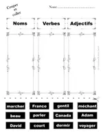 Aperçu - Préparation de séance / Séance complète - Classes de mots : noms, verbes et adjectifs - Page de couverture