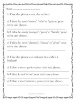 Aperçu - Feuilles d'exercices - Le verbe - 8 exercices - Page de couverture