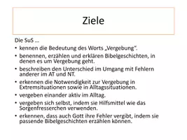 Vorschau - Lehrpläne/Lehrermaterial - Sequenz "Vergebung" Überblick - Seite 1