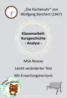 Vorschau - Arbeitsblätter - Klassenarbeiten MSA, ESA&FÖ: "Die Küchenuhr", Borchert, 1947 - Seite 1