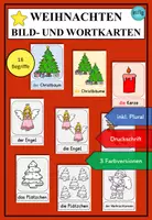 Vorschau - Bildkarten - Weihnachten Bild- und Wortkarten inkl. Plural DaZ DaF A1/A2 - Deckblatt