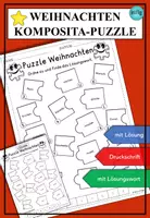 Vorschau - Arbeitsblätter - Wortschatz Weihnachten Kompositapuzzle DaZ DaF A1 A2 - Deckblatt